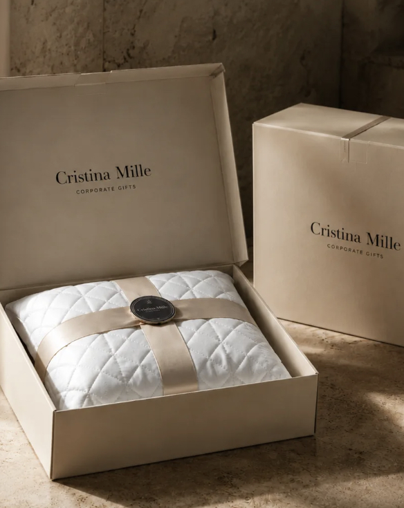 Cristina Mille pillow in a branded gift box